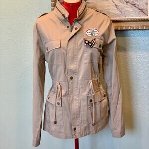 Active USA tan military style utility jacket sz Lg